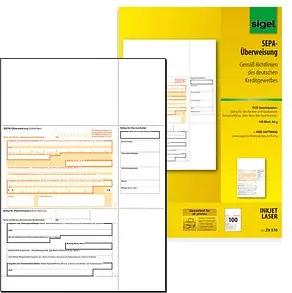 100 SIGEL SEPA-Überweisungsschein/-Zahlschein Bankformulare ZV570