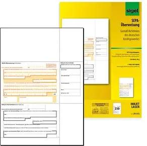 250 SIGEL SEPA-Überweisungsschein/-Zahlschein Bankformulare ZV572