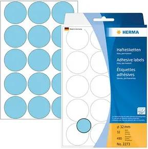 HERMA Klebepunkte 2273 blau Ø 32,0 mm, 480 St.