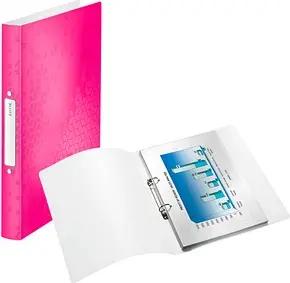 LEITZ WOW Ringbuch 2-Ringe pink-metallic 3,2 cm DIN A4