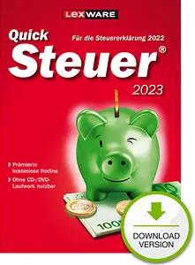 LEXWARE QuickSteuer 2023 (für das Steuerjahr 2022) Software Vollversion (Download-Link)