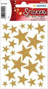 HERMA Aufkleber Sterne, gold, 27 Etiketten