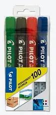 PILOT 100 Permanentmarker farbsortiert 1,0 mm, 4 St.