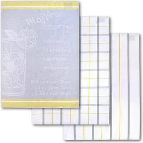 Dyckhoff Geschirrtücher Mojito Cocktail farbig kariert 50,0 x 70,0 cm, 3 St.