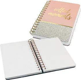 SIGEL Notizbuch mit Spirale Jolie® ca. DIN A5 punktraster, rose/gold/schwarz Hardcover 240 Seiten