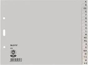LEITZ Ordnerregister 1210 Halbformat, Überbreite A-Z grau 20-teilig, 5 Satz