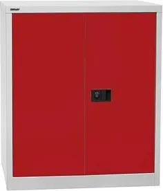BISLEY Stahlschrank Universal E402A01G506 lichtgrau, kardinalrot 91,4 x 40,0 x 100,0 cm, aufgebaut