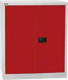 BISLEY Stahlschrank Universal E402A01506 lichtgrau, kardinalrot 91,4 x 40,0 x 100,0 cm, aufgebaut