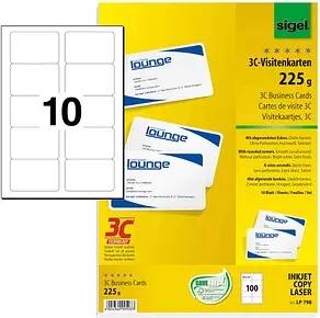 100 SIGEL Visitenkarten LP798 satiniert weiß 225 g/qm