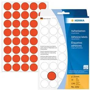 HERMA Klebepunkte 2252 rot Ø 19,0 mm, 1.280 St.