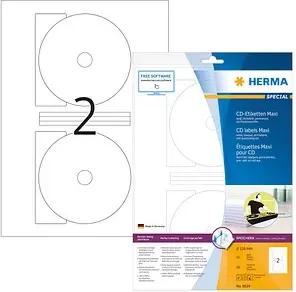 20 HERMA CD-Etiketten 8624 weiß