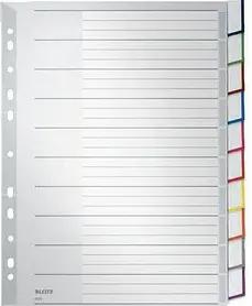 LEITZ Ordnerregister Vollformat, Überbreite blanko grau-weiß 10-teilig, 1 Satz