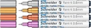 Schneider 010 Lackmarker farbsortiert 0,8 mm, 4 Set