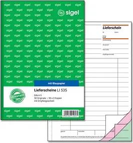 SIGEL Lieferschein mit Empfangsschein Formularbuch LI535