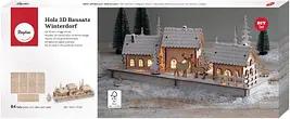 Rayher Holzbausatz Winterdorf 84-tlg. beige