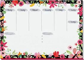 SIGEL Schreibtischunterlage Flower Love weiß/bunt Papier 42,0 x 29,7 cm, 30 Blatt