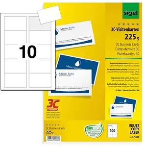 100 SIGEL Visitenkarten LP850 satiniert weiß 225 g/qm