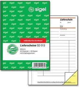 SIGEL Lieferschein mit Empfangsschein Formularbuch SD013