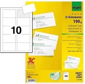 100 SIGEL Visitenkarten LP790 matt weiß 190 g/qm