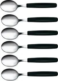 6 VICTORINOX Löffel silber, schwarz glänzend