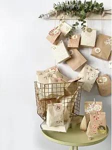 folia Adventskalender Falala weiß, natur, gold
