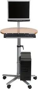 MAUL höhenverstellbarer PC-Tisch Profi 9317070 braun, grau für 1 Monitor, 1 Tastatur, 1 Maus, 1 PC