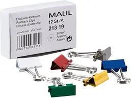 12 MAUL Foldbackklammern farbsortiert 1,9 cm