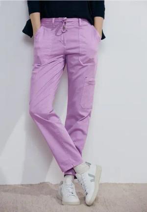 Cecil Damen Casual Fit Cargohose in Lila, Gr: 34