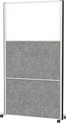 MAUL Akustik-Trennwand MAULconnecto 9603195, dunkelgrau, weiß 100,0 x 182,0 cm mit Rollen