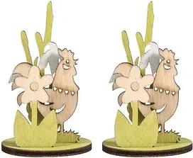 Rayher Bastelholz grün/natur Set Steckteile Blumenwiese Ø 3,5 cm 2 Set