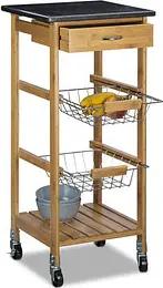 relaxdays Servierwagen ALFRED S braun 37,5 x 37,5 x 82,5 cm