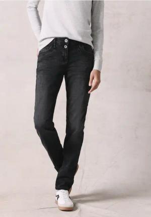 Cecil Damen Jeans im Casual Fit in Grau, Gr: 26