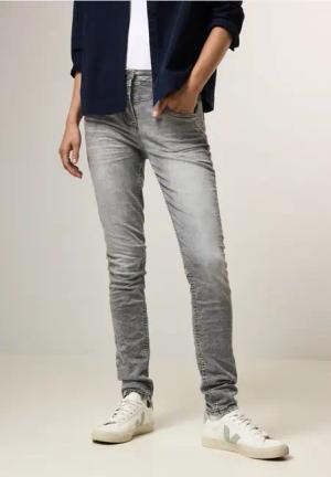 Cecil Damen Jeans im Slim Fit in Grau, Gr: 36