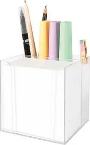 folia Zettelbox mit Stiftehalter transparent inkl. 700 Notizzettel weiß