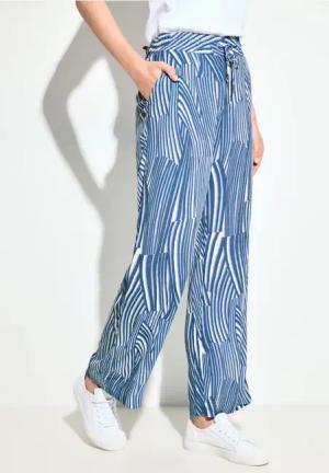 Cecil Damen Wide Leg Hose in Blau, Gr: XL