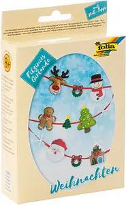 folia Nähset Mini Filzinies Girlande Weihnachten mehrfarbig