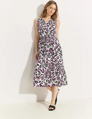Cecil Damen Sommerkleid mit Print in Weiß, Gr: XL