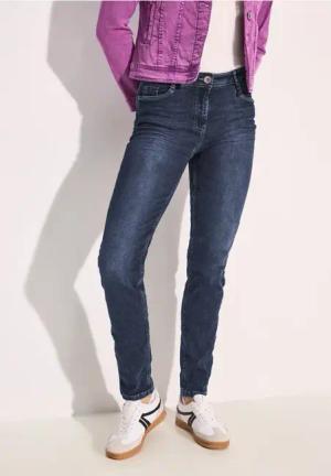 Cecil Damen Jeans im Slim Fit in Blau, Gr: 25