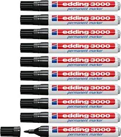 edding 3000 Permanentmarker schwarz 1,5 - 3,0 mm, 10 St.