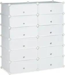 relaxdays Schuhschrank, 10021979_49 weiß 12 Fachböden 94,0 x 37,0 x 108,0 cm