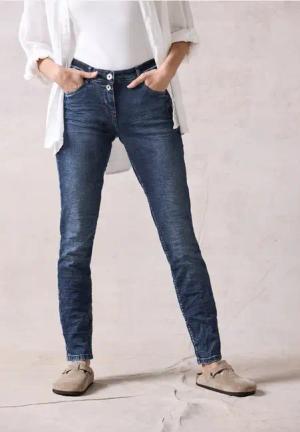 Cecil Damen Jeans im Casual Fit in Blau, Gr: 32