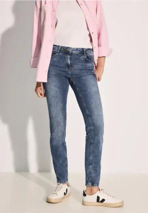 Cecil Damen Jeans im Slim Fit in Blau, Gr: 33