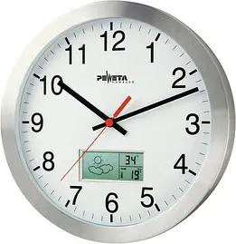 PEWETA Funkwanduhr weiß silber Aluminium, matt, Ø 30,0 cm