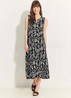 Cecil Damen Print Mix Sommerkleid in Schwarz, Gr: S