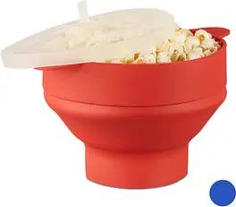 relaxdays Popcornmaker für Mikrowelle rot, 1 St.