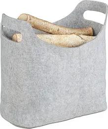 relaxdays Kaminholztasche 20,0 l hellgrau 40,0 x 23,0 x 39,5 cm
