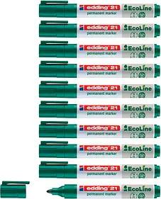 edding 21 EcoLine Permanentmarker grün 1,5 - 3,0 mm, 10 St.