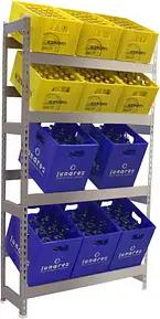 Simonrack Getränkekistenregal SIMONBOTTLE 4 8425437119545 silber 100,0 x 30,0 x 200,0 cm