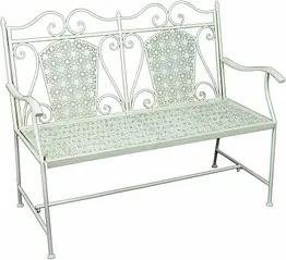 Garden Pleasure Gartenbank LASCAR 950486 weiß Metall 120,0 cm