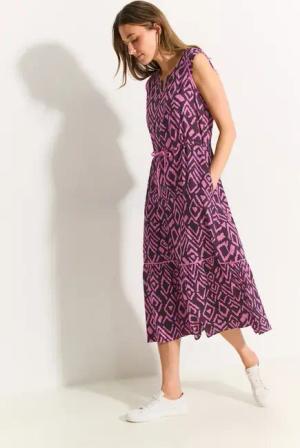 Cecil Damen Sommerkleid mit Print in Rot, Gr: XXL